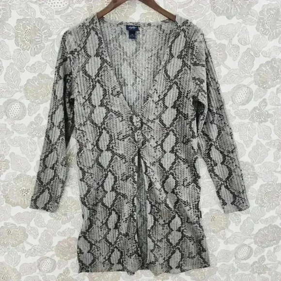 Daytrip Long Sweater Cardigan Women's Size‎ M Snake Printed - Picture 1 of 7